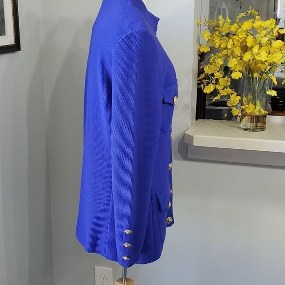 WORLDLY things by Styltricot, Royal blue 100% wool made in Italy sweater. Sz 10 - Picture 7 of 11